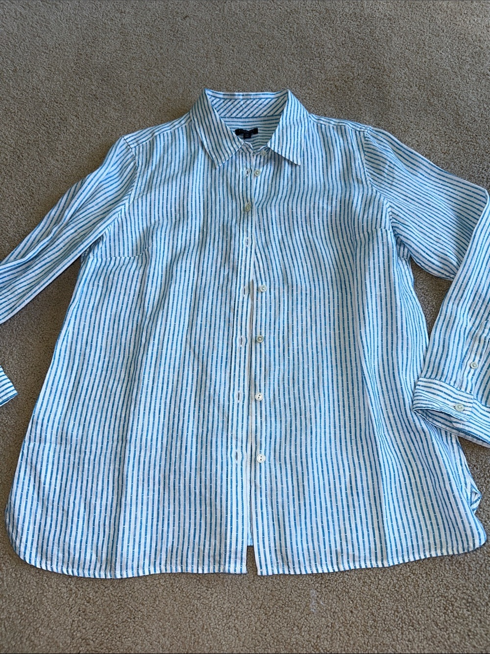 Talbots linen button up ahirt - Picture 5 of 7